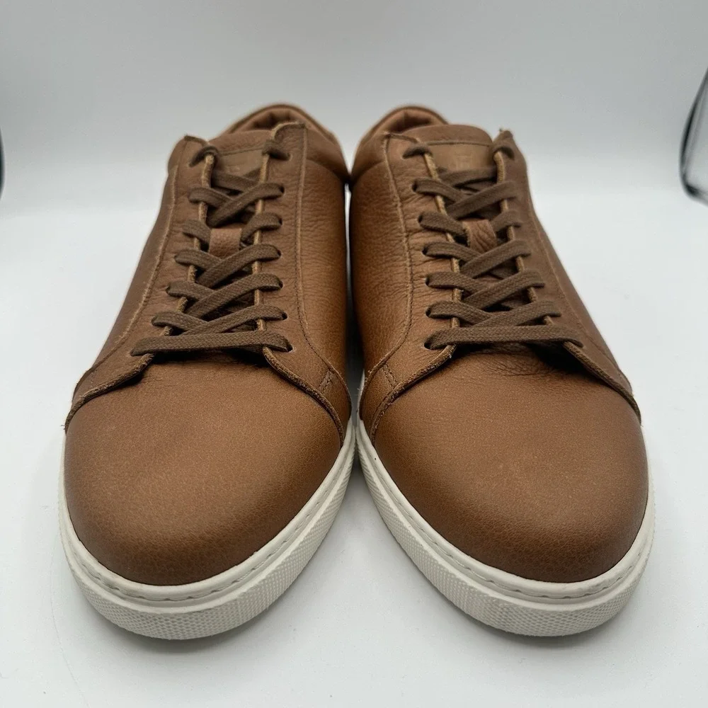 Allen Edmonds Courtside Sneakers Mens 14 D Walnut Brown Leather Lace-Up Shoes‎